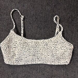 Xhilaration Cream and Black Polka Dot Top